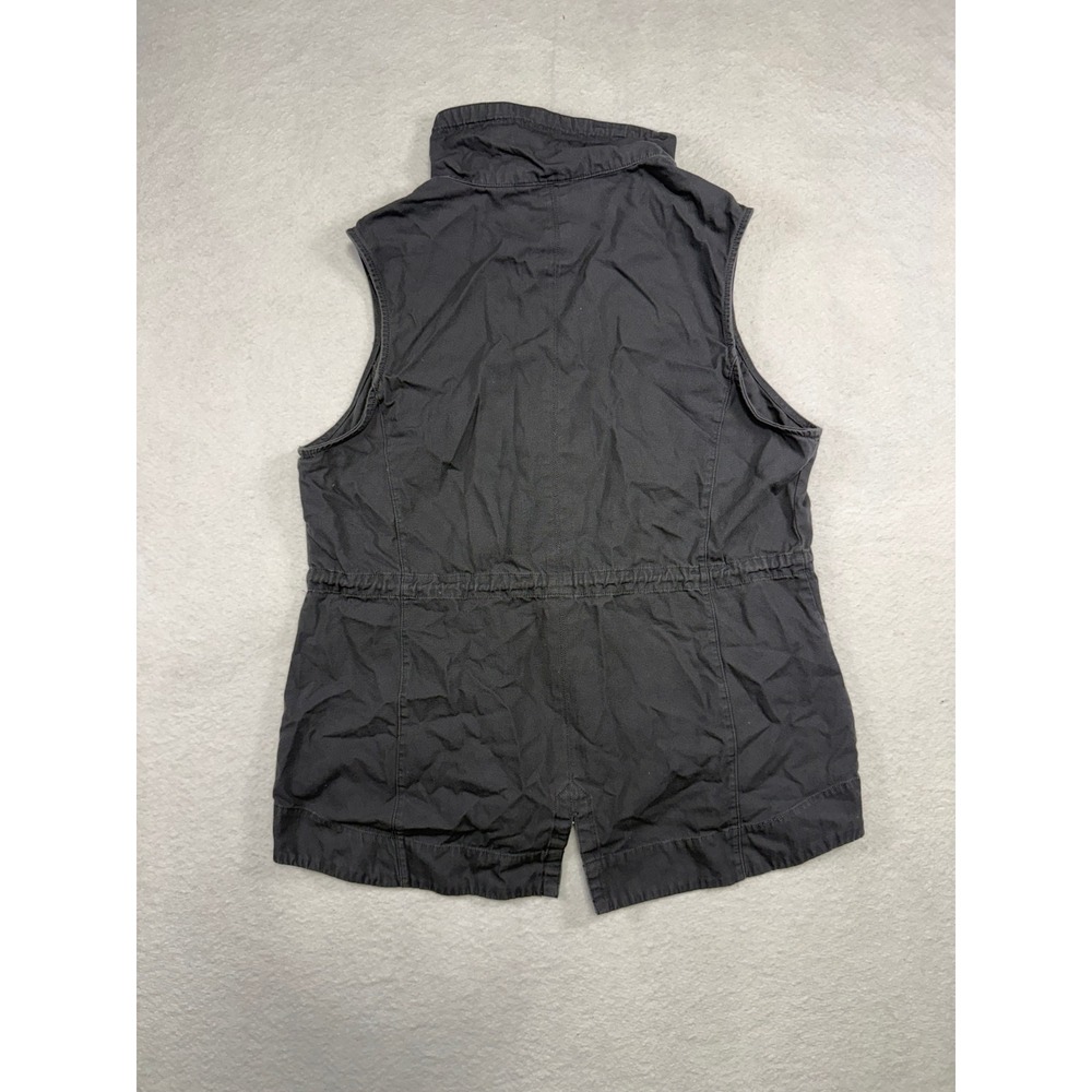 Sebby Womens Grey Cotton Utility Vest Full Zip Drawstring Waist XL RN131159 - Picture 5 of 6